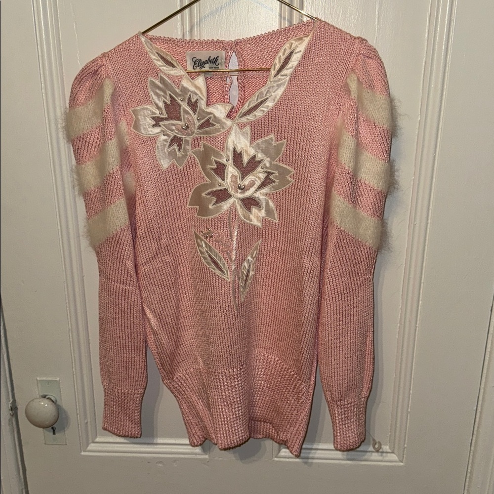 Vintage! Elizabeth New York Angora Puff Sleeve sweater ❤️